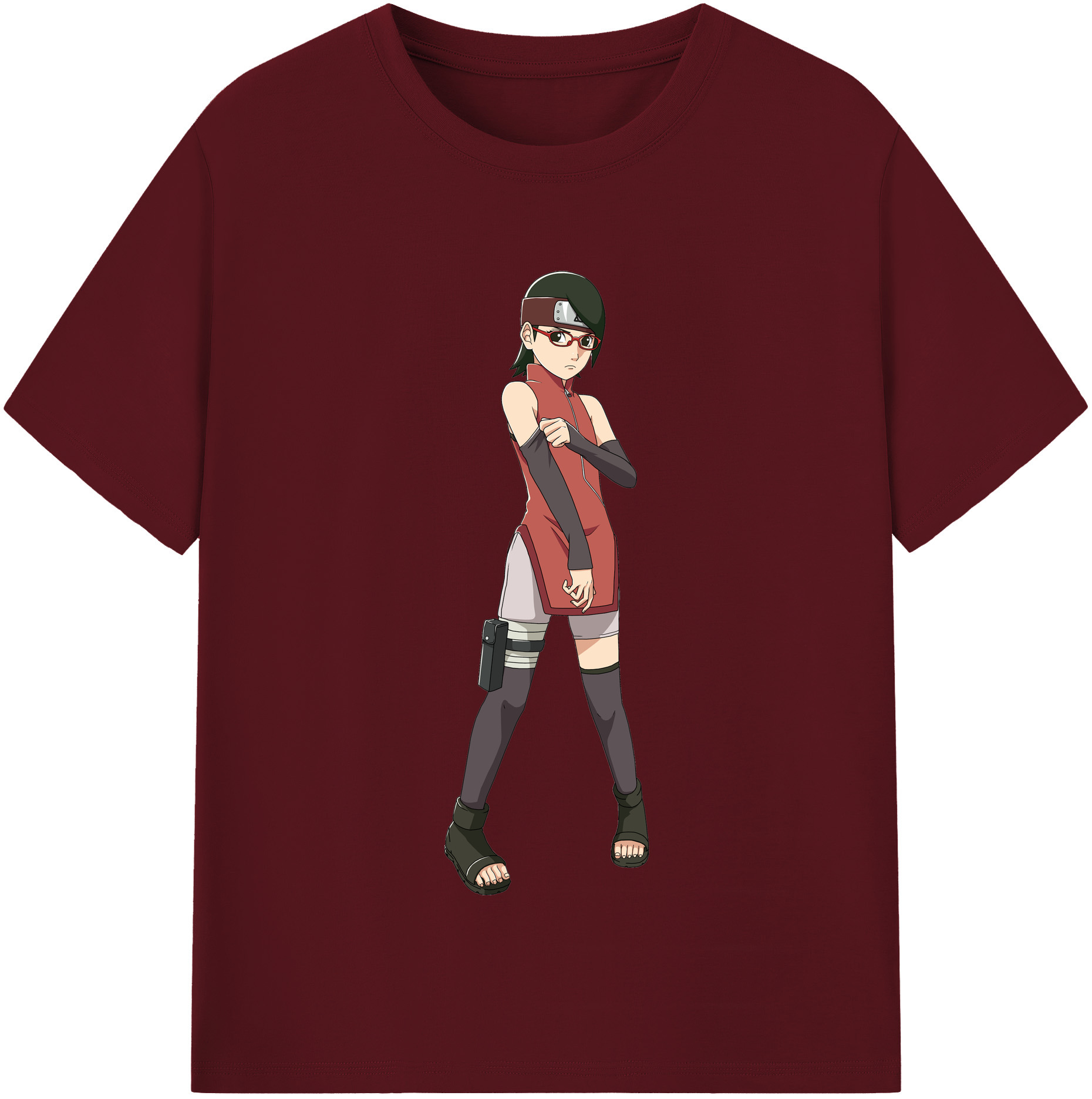 （画像用） NARUTO -ナルト- うちは サラダ Uchiha Sarada 綿100％半袖Tシャツ（フロントプリント）